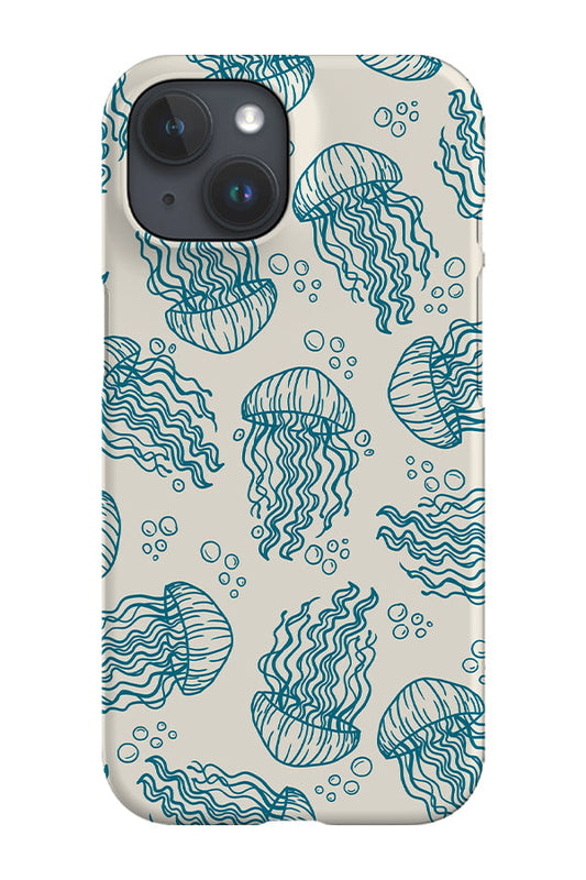 RoyalCovers.uk - Jellyfish Scatter Bubble Phone Case (Beige Blue)