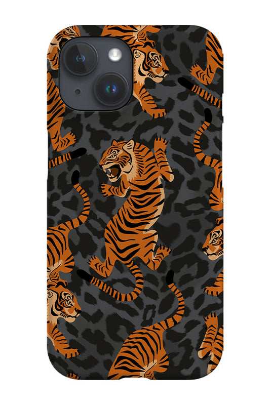 RoyalCovers.uk - Leopard Print Tigers Phone Case (Dark Grey)