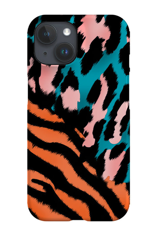 RoyalCovers.uk - Leopard Zebra Print Phone Case (Orange Blue Peach)