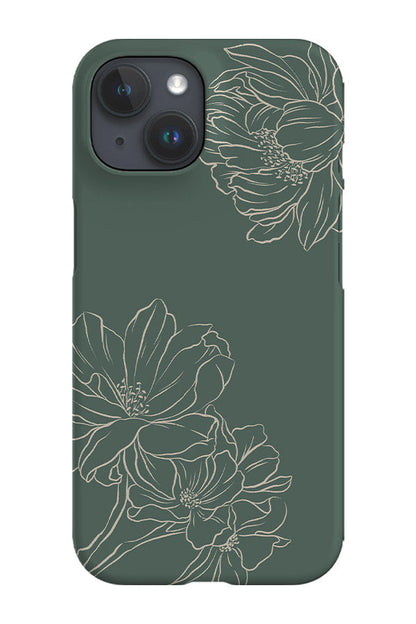 RoyalCovers.uk - Classic Botanical Peonies Phone Case (Green Beige)