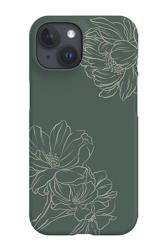 RoyalCovers.uk - Classic Botanical Peonies Phone Case (Green Beige)