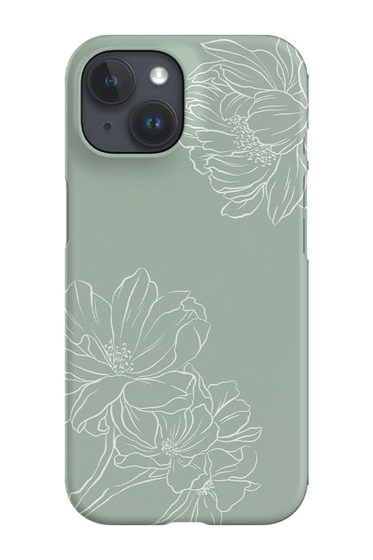 RoyalCovers.uk - Classic Botanical Peonies Phone Case (Mint Green)