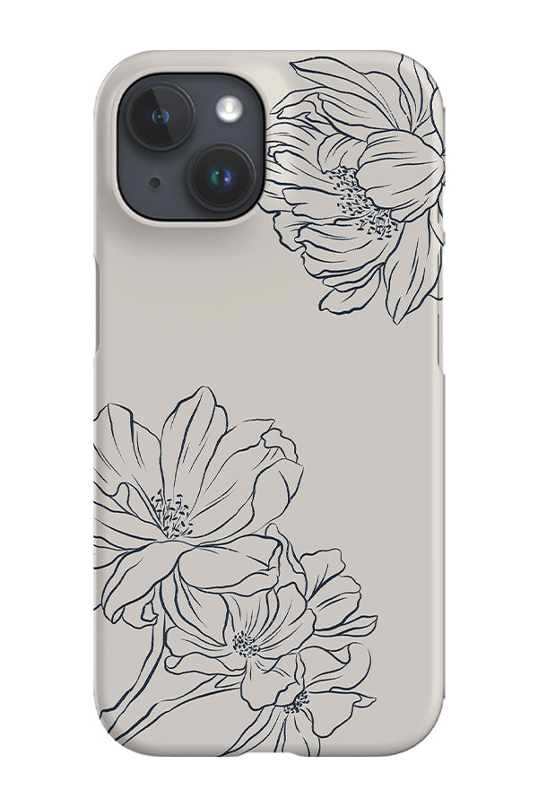 RoyalCovers.uk - Classic Botanical Peonies Phone Case (Off White Blue)