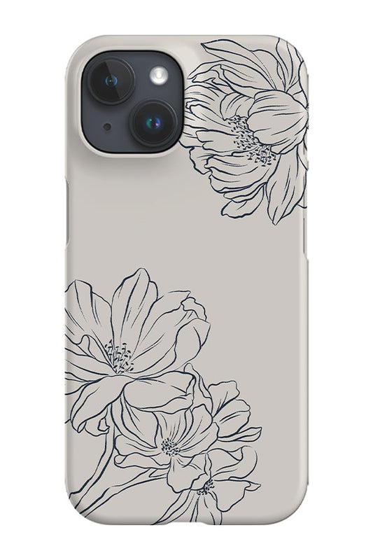 RoyalCovers.uk - Classic Botanical Peonies Phone Case (Off White Blue)