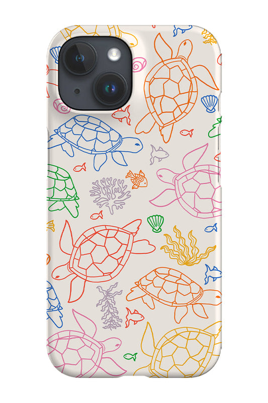 RoyalCovers.uk - Line Art Turtle Phone Case (Rainbow)