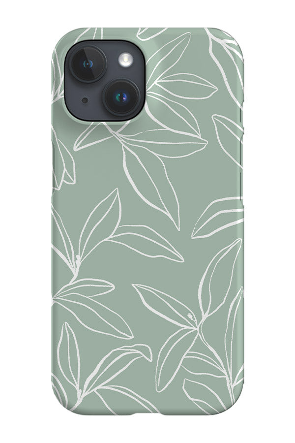 RoyalCovers.uk - Line Art Willow Leaves Phone Case (Mint Green)