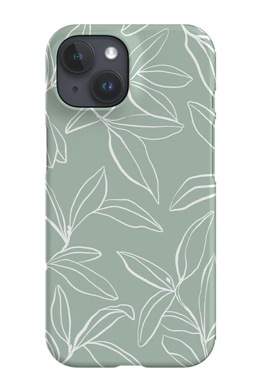 RoyalCovers.uk - Line Art Willow Leaves Phone Case (Mint Green)