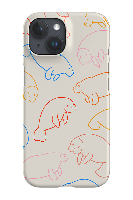 RoyalCovers.uk - Manatee Scatter Phone Case (Bright Multicolour)