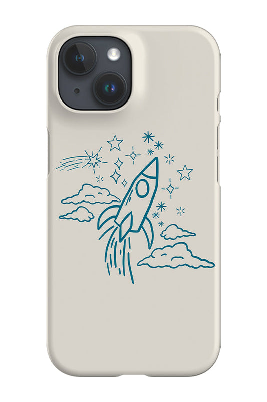 RoyalCovers.uk - Minimalist Rocketship Phone Case (Beige Blue)