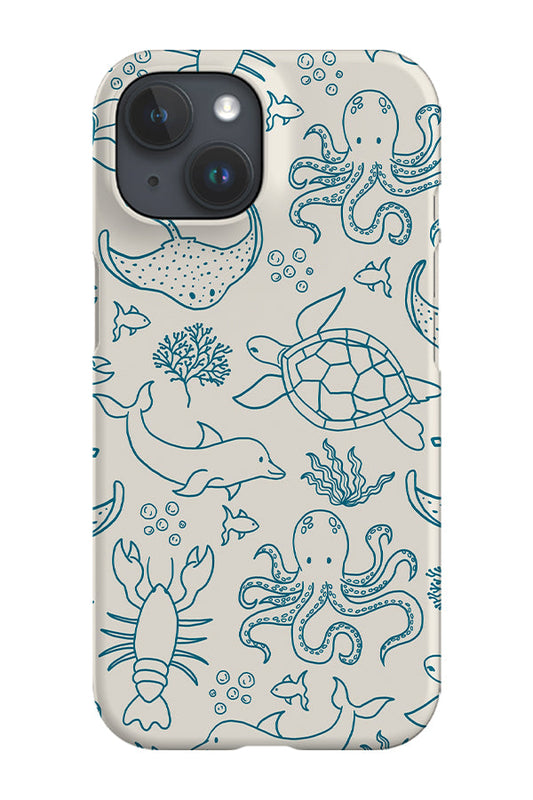 RoyalCovers.uk - Ocean Animals Phone Case (Beige Blue)