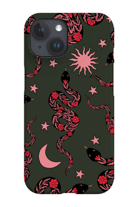 RoyalCovers.uk - Mystic Flower Snake Phone Case (Dark Green)