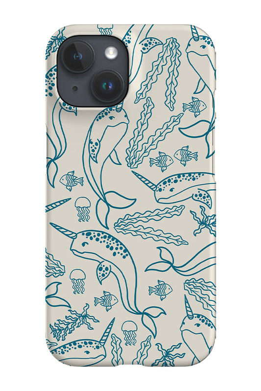 RoyalCovers.uk - Narwhal Coral Reef Phone Case (Beige Blue)