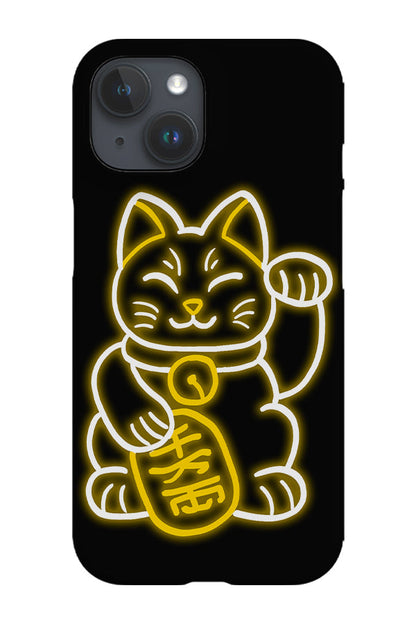 RoyalCovers.uk - Neon Lights Lucky Cat Phone Case (Yellow)