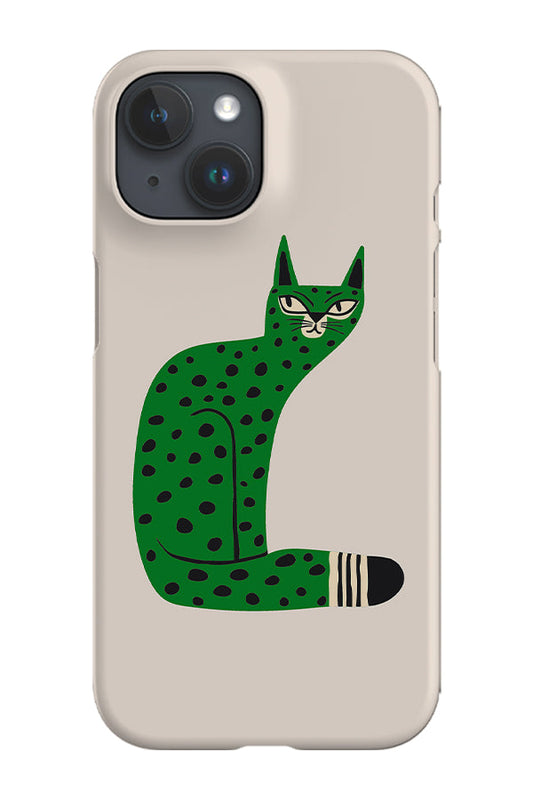 RoyalCovers.uk - Bold Graphic Cat Phone Case (Beige Green)