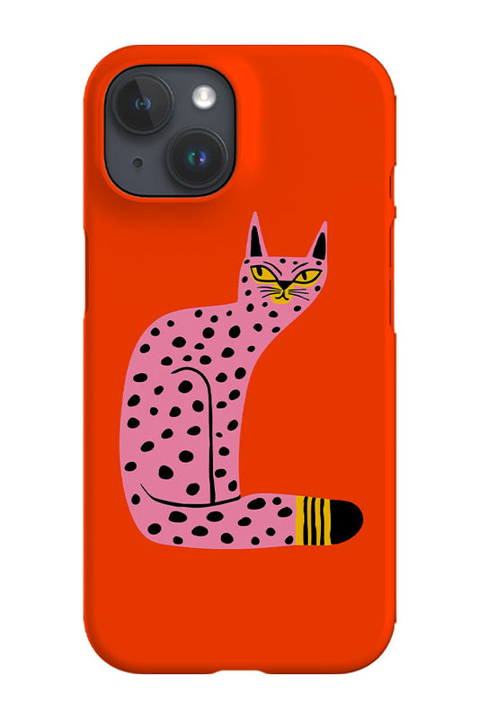 RoyalCovers.uk - Bold Graphic Cat Phone Case (Orange Pink)