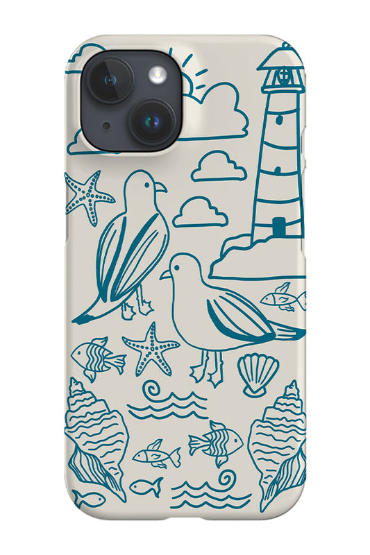 RoyalCovers.uk - Seagull Seaside Phone Case (Beige Blue)