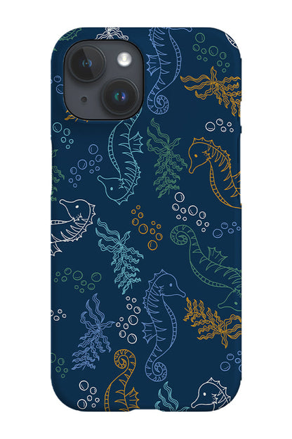 RoyalCovers.uk - Seahorse Scatter Phone Case (Navy Multicolour)