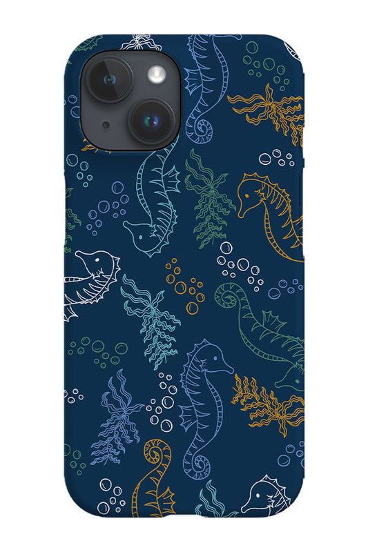 RoyalCovers.uk - Seahorse Scatter Phone Case (Navy Multicolour)