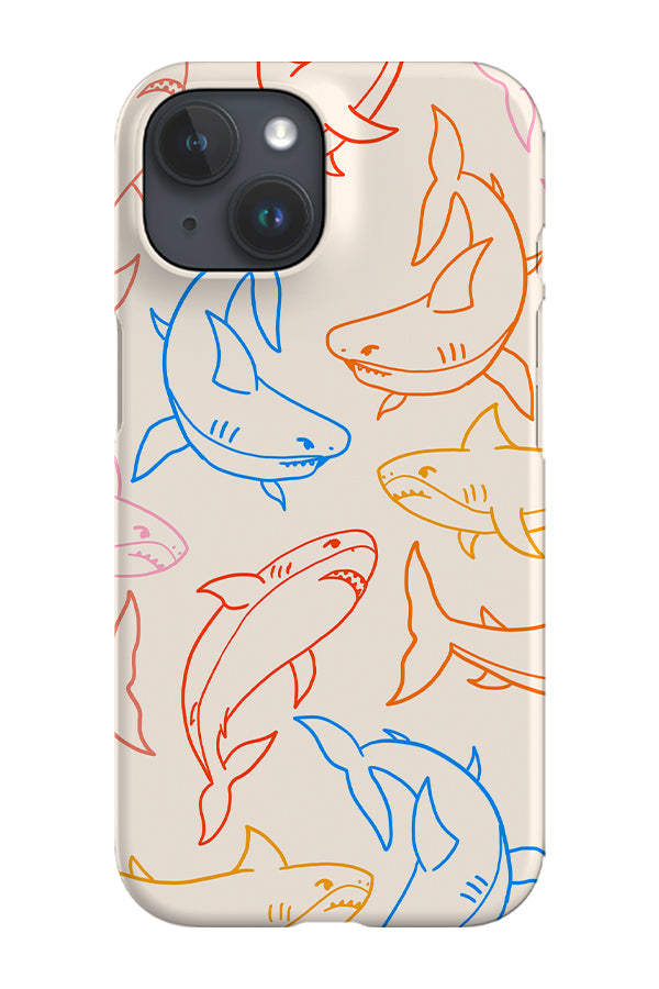 RoyalCovers.uk - Shark Line Art Phone Case (Bright)