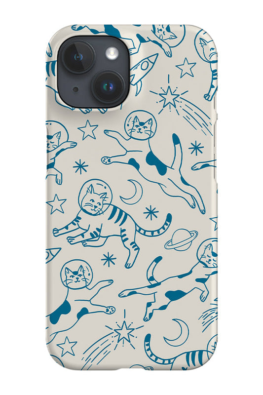 RoyalCovers.uk - Space Cats Line Art Phone Case (Beige Blue)