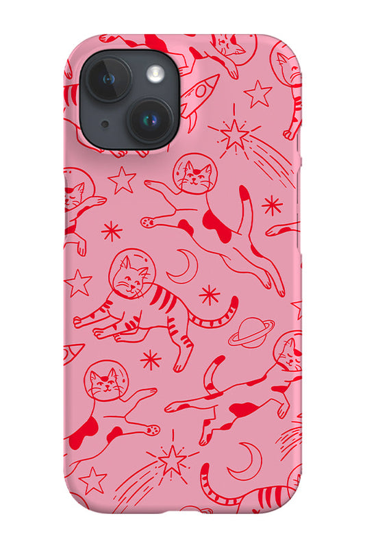 RoyalCovers.uk - Space Cats Line Art Phone Case (Pink Red)