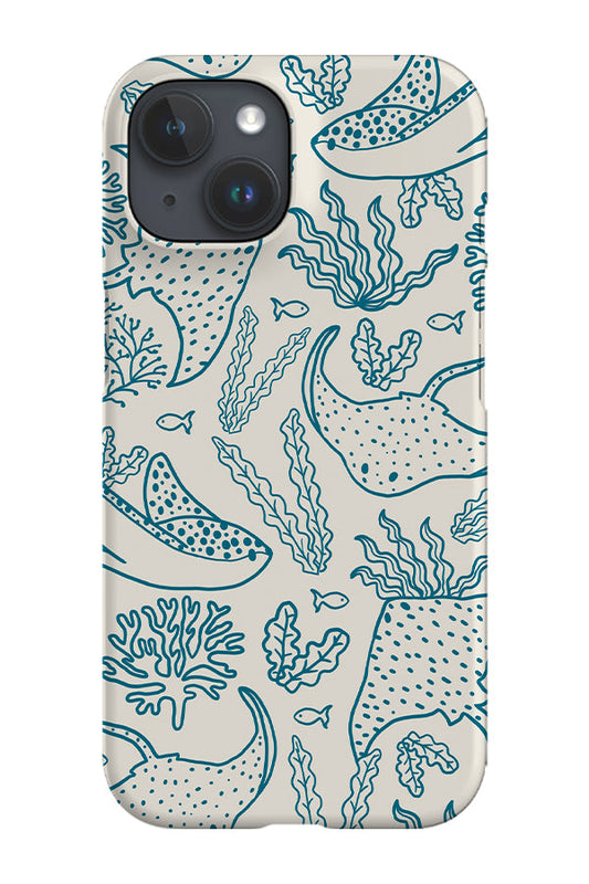 RoyalCovers.uk - Stingray Plants Line Art Phone Case (Beige Blue)