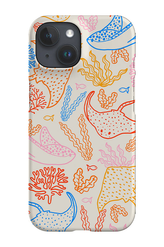 RoyalCovers.uk - Stingray Plants Line Art Phone Case (Bright Multicolour)