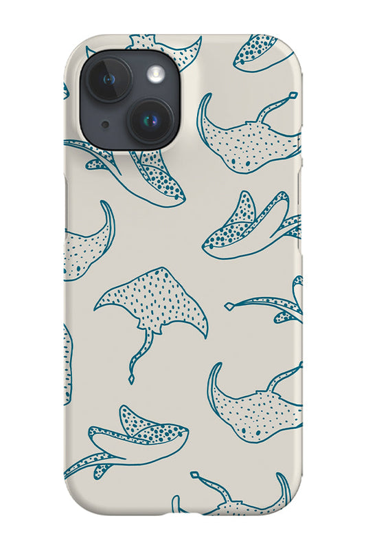 RoyalCovers.uk - Stingray Line Art Phone Case (Beige Blue)