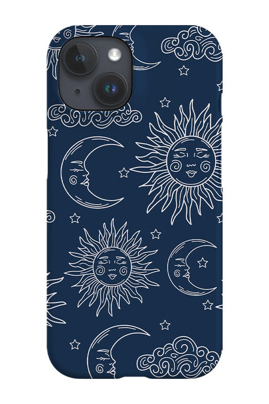 RoyalCovers.uk - Sun Moon Line Art Phone Case (Blue)
