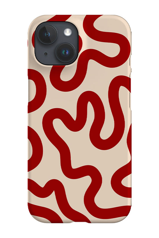 RoyalCovers.uk - Swirl Lines Abstract Phone Case (Red Beige)