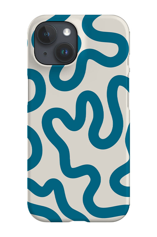 RoyalCovers.uk - Swirl Lines Abstract Phone Case (Beige Blue)