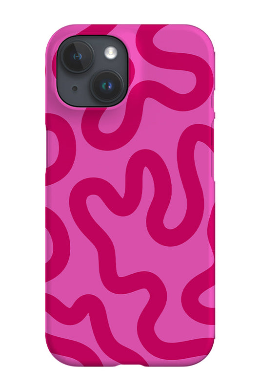 RoyalCovers.uk - Swirl Lines Abstract Phone Case (Hot Pink)
