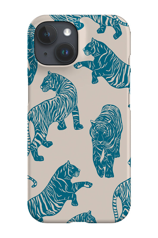 RoyalCovers.uk - Tigers Pattern Phone Case (Beige Blue)