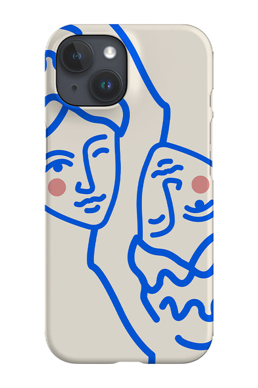 RoyalCovers.uk - Ancient Greek Mythology Faces Phone Case (Beige Blue)