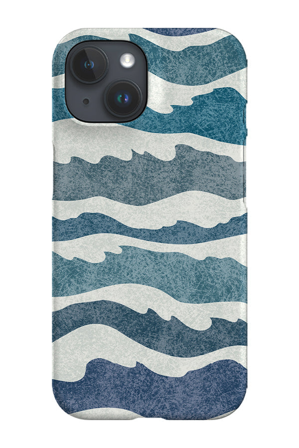 RoyalCovers.uk - Textured Ocean Waves by Denes Anna Design Phone Case (Blue)