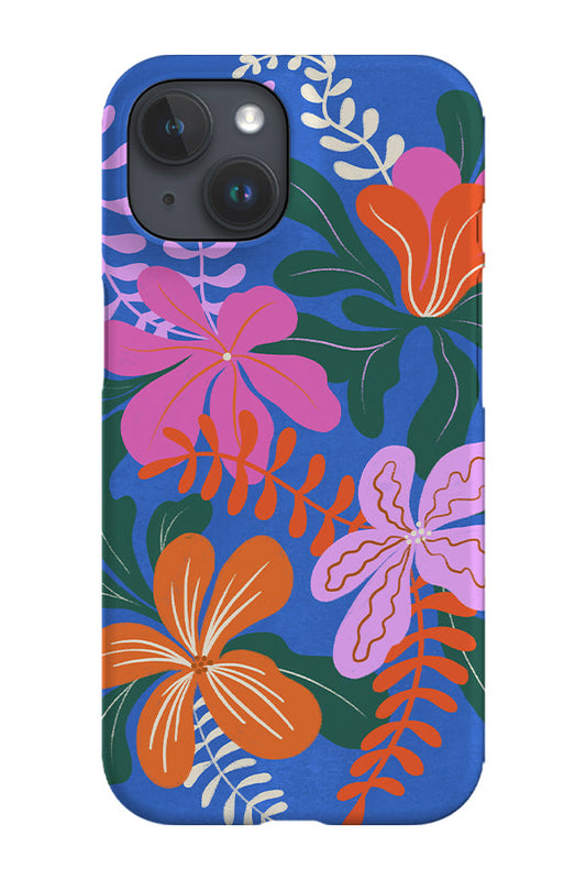 RoyalCovers.uk - Abstract Botanical Flowers Phone Case (Blue Pink)