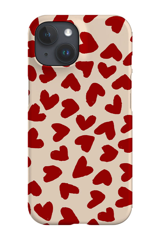 RoyalCovers.uk - Big Hearts Phone Case (Beige Red)