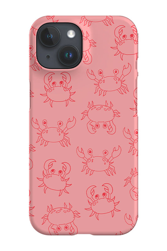 RoyalCovers.uk - Crab Doodle Scatter Phone Case (Pink Red)