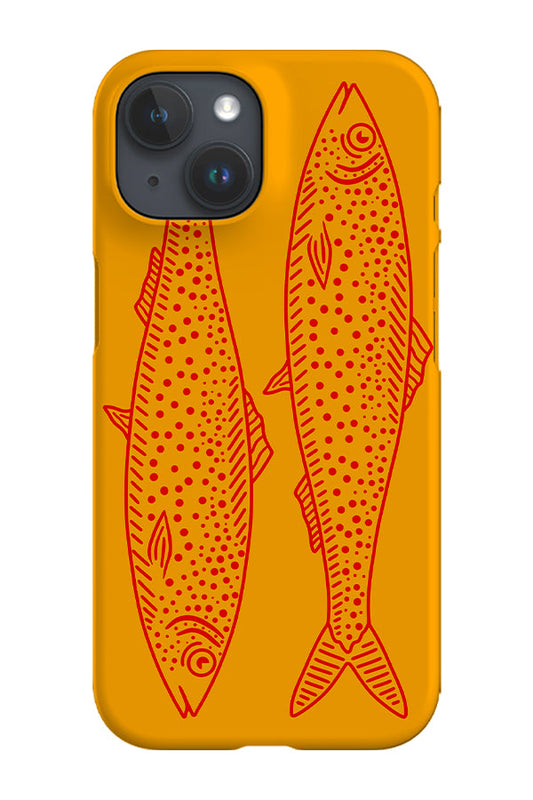 RoyalCovers.uk - Line Art Fish Phone Case (Yellow Red)