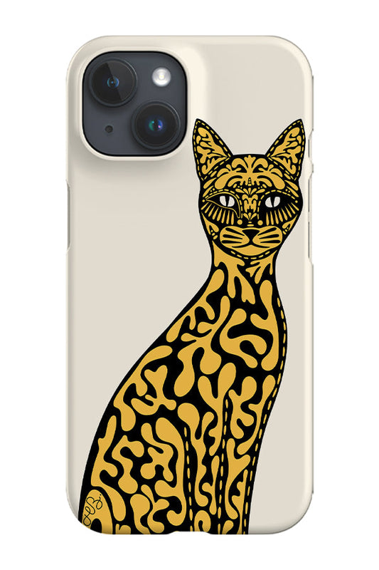 RoyalCovers.uk - Floral Cat Phone Case (Off-White Yellow)