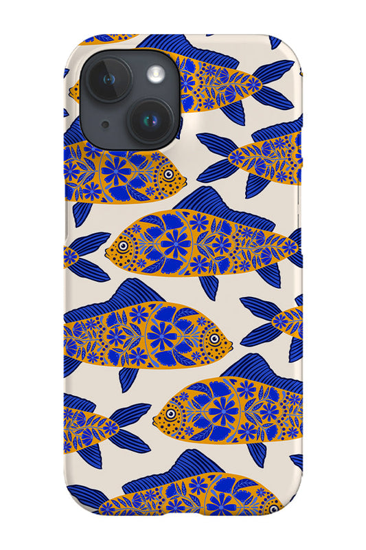 RoyalCovers.uk - Floral Fish Scatter Phone Case (Blue Yellow)