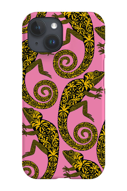 RoyalCovers.uk - Floral Lizard Scatter Phone Case (Pink)