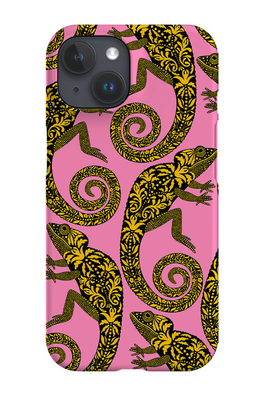 RoyalCovers.uk - Floral Lizard Scatter Phone Case (Pink)