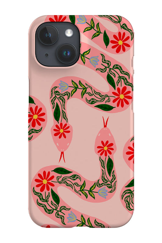 RoyalCovers.uk - Floral Snake Scatter Phone Case (Pink Red)