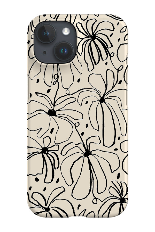 RoyalCovers.uk - Flowerscape Line Drawing Phone Case (Black)