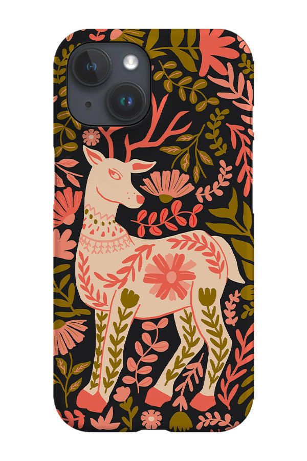 RoyalCovers.uk - Scandinavian Folk Deer Phone Case (Black)