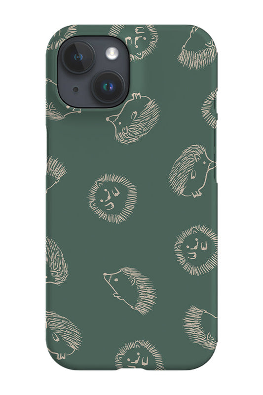 RoyalCovers.uk - Cute Hedgehogs Phone Case (Green Beige)