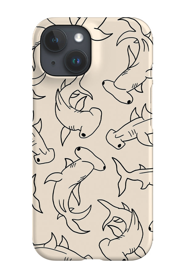 RoyalCovers.uk - Hammerhead Shark Scatter Phone Case (Cream)