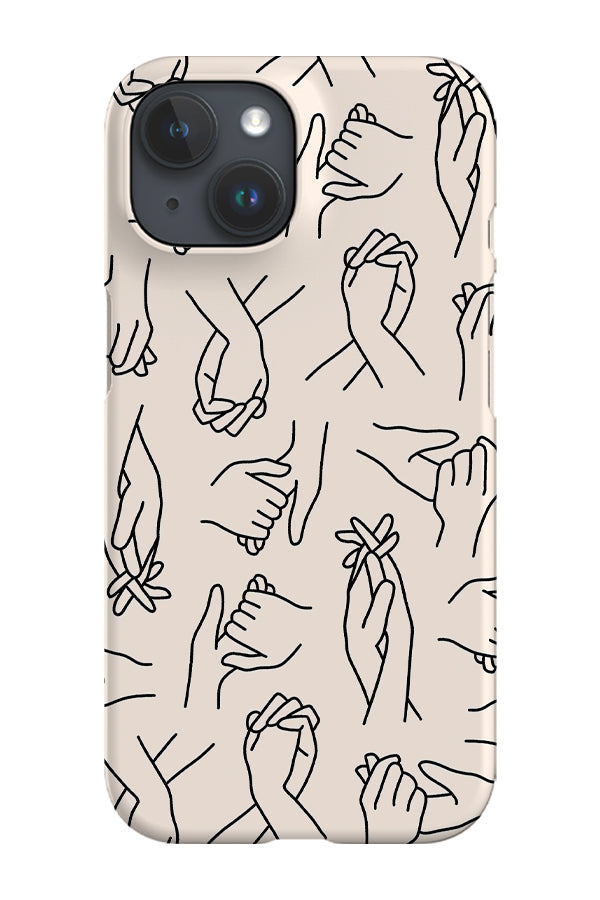 RoyalCovers.uk - Hand Connection Line Art Phone Case (Beige)