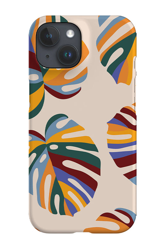 RoyalCovers.uk - Monstera Multicolour Print Phone Case (Light Peach)
